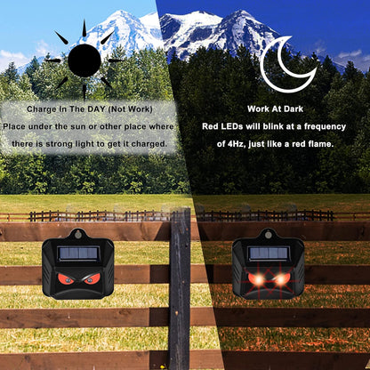 6 Pack Solar Animal Repellent, Predator Eyes Animal Deterrent Sentinels with Red LED Blinking