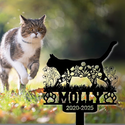 Custom Cat Grave Marker Outdoor, Personalized Pet Headstone for Garden or Cemetery Use, Pet Grave