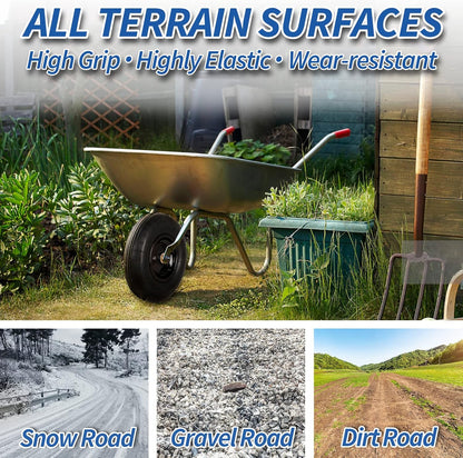 4.00-6 Tire and Wheel, 13" Wheelbarrow Pneumatic Tire, 5/8" & 3/4" Bearings, 1.75-6" Centered