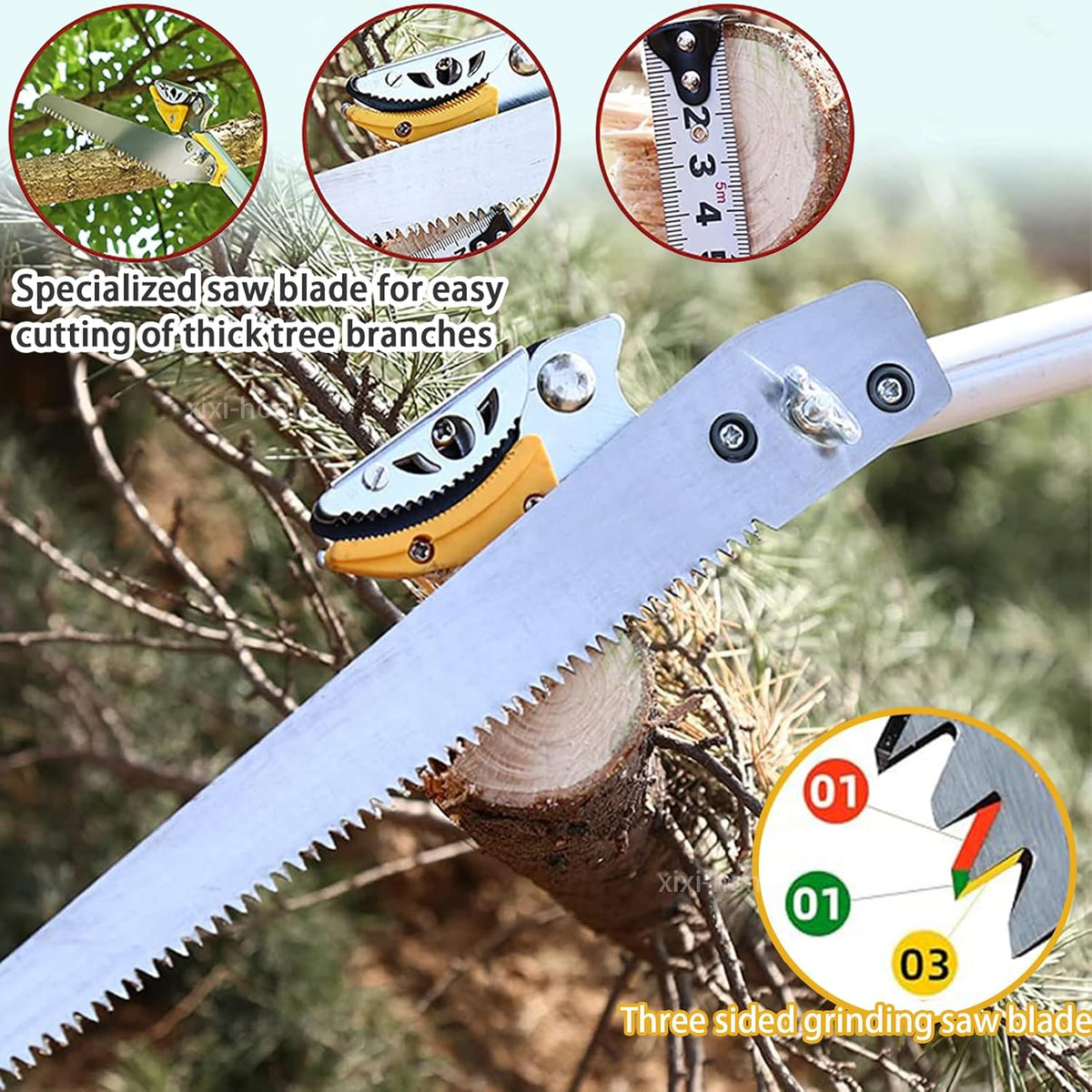 xixi-home 4.6-9.8 Ft Cut and Hold Pruners Long Reach Pole Saw Pruning Shears and Hold Bypass Pruner