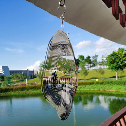 DJUAN Reflective Angel Wind Spinners Outdoor Garden Decor,Sparkly Angel Ornaments Bird Devices