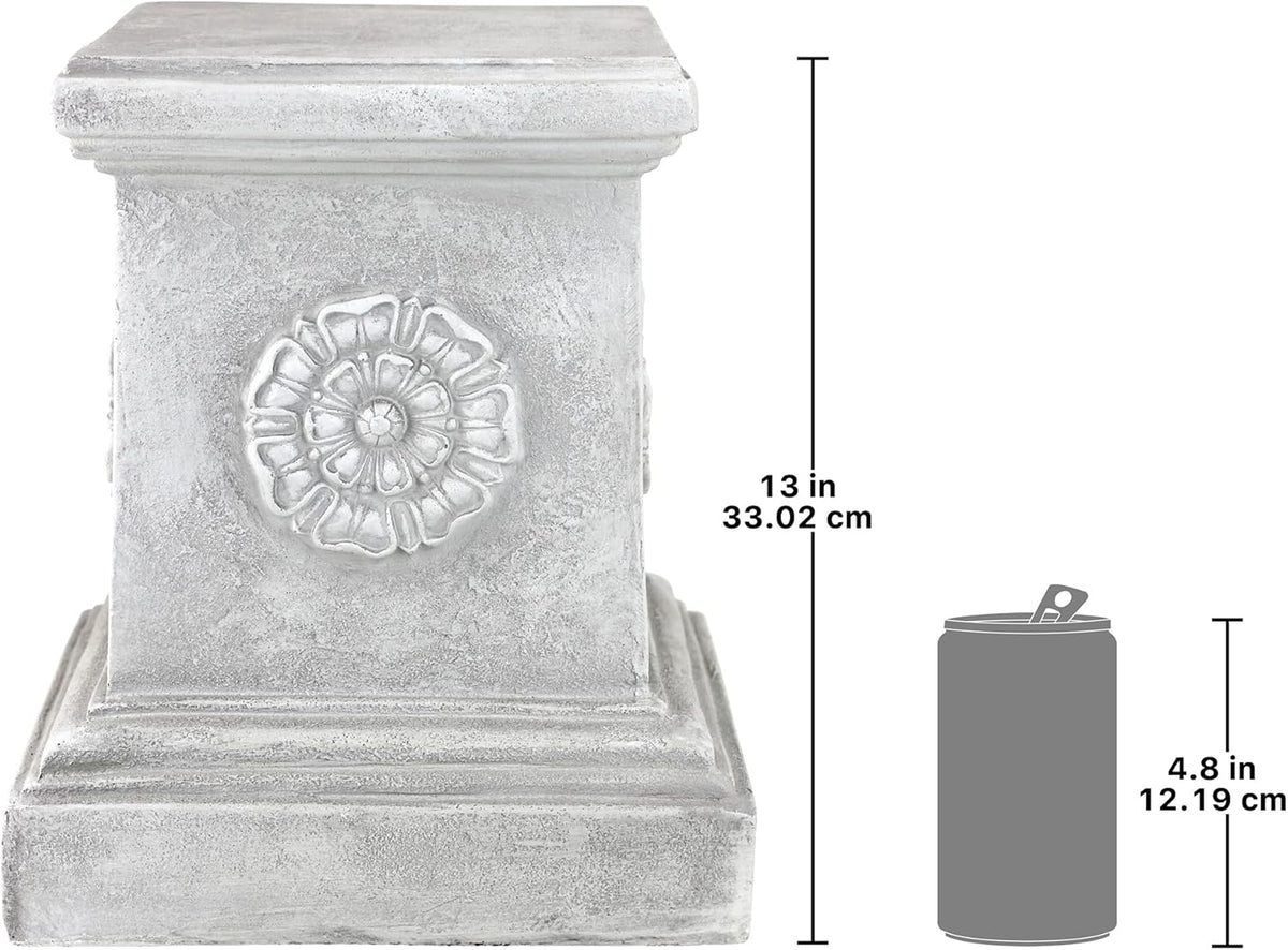 Design Toscano English Rosette Indoor/Outdoor Sculptural Garden Plinth Base Statue Riser, Large 13