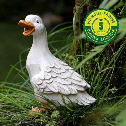 Duck Yard Decorations Outdoor Ornaments Set of 3, Resin Goose Sculpture Statue Front Porch Garden