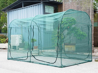 Poray Large Tunnel 10FTx6FT Plant Netting Cover, 6FT Tall Crop Cage Tomato Netting,Pest Guard Cover
