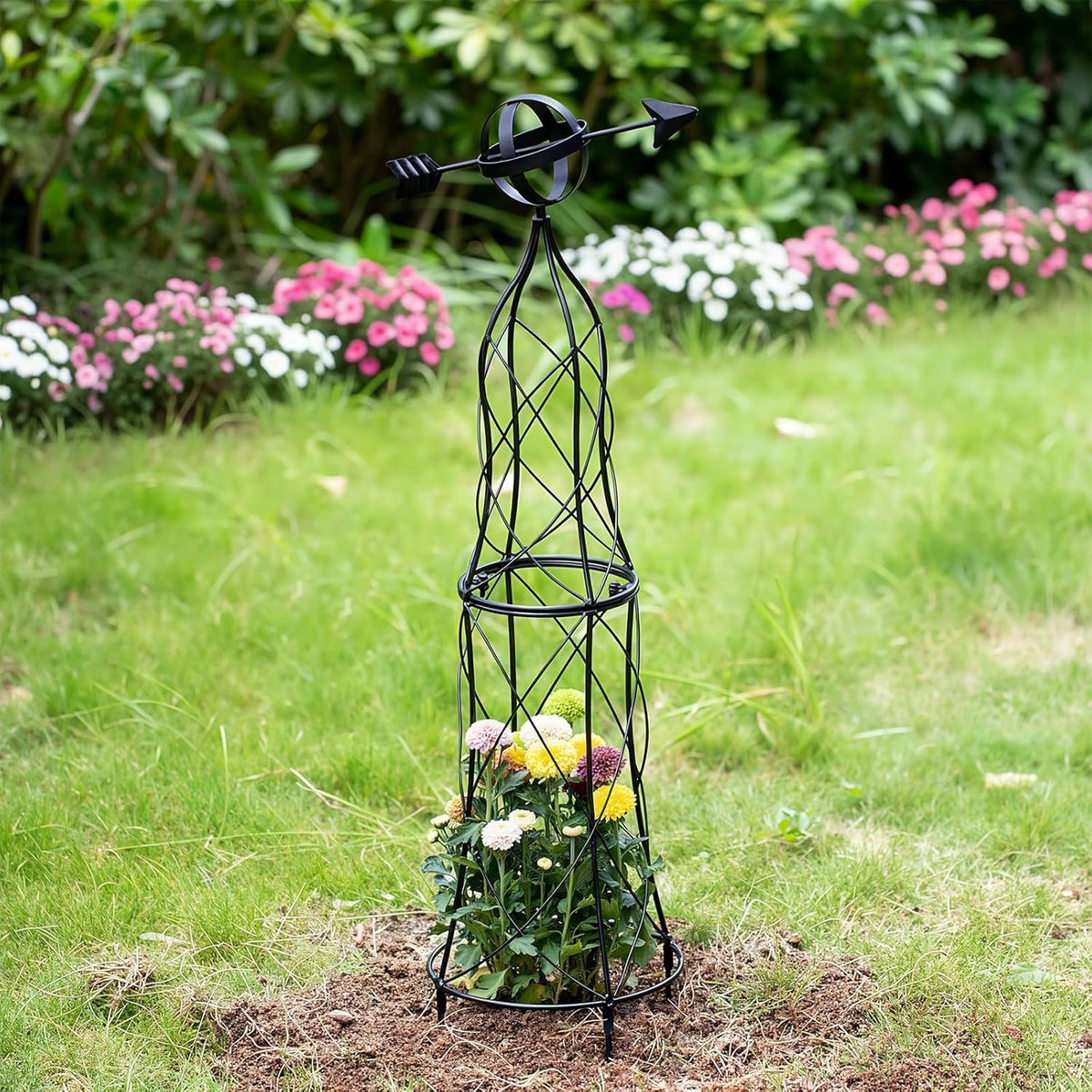 41-Inch Metal Obelisk Trellis – Elegant Garden Support for Climbing Plants, Perfect for Outdoor