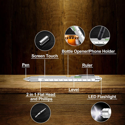 KEZKALS Stocking Stuffers for Teens, 9 in 1 Multitool Pen Gifts for Men, Mens Stocking Stuffers