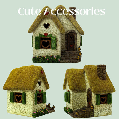PRETMANNS Fairy Garden House for Outside – Sturdy Building 7” High with Door That Opens – Adorable