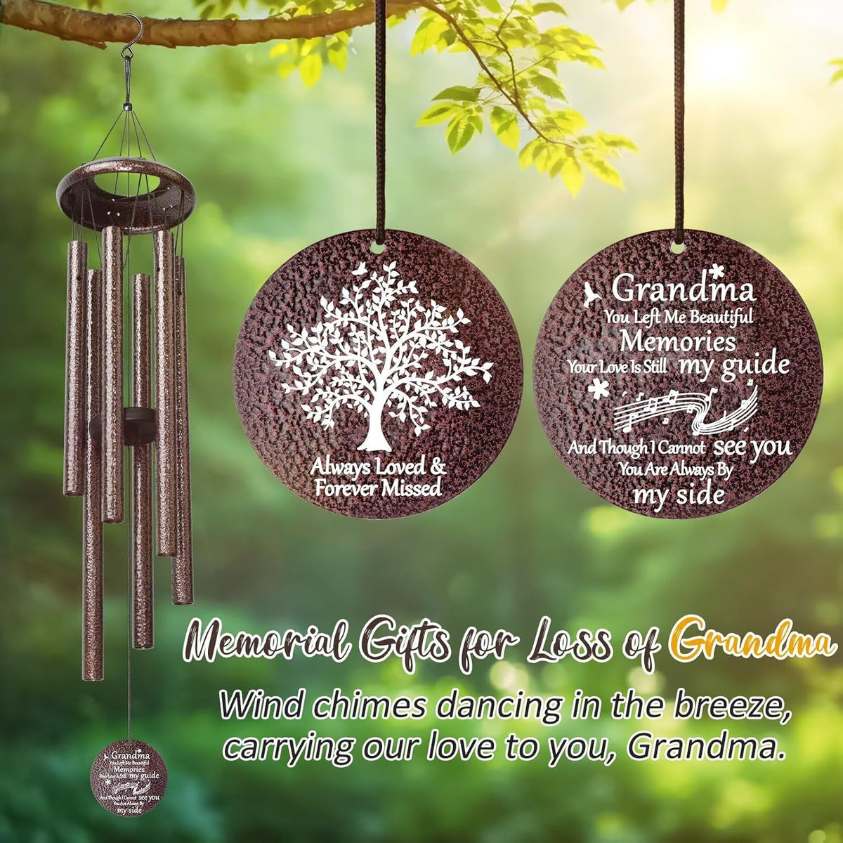 Memorial Gifts for Loss of Grandmother, 25''Memorial Wind Chimes for Loss of Grandma,Sympathy Gifts