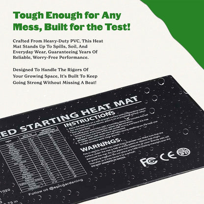 Epic Gardening Seedling Heat Mat for Plants – High-Performance 20W Heavy-Duty PVC Heating Mat for