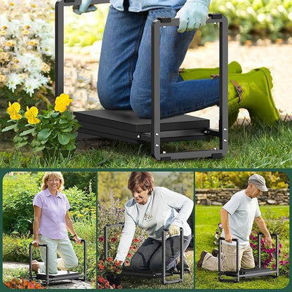 FLINTER 10.2" Wider Garden Kneeler and Seat, Upgraded Heavy Duty Thick Gardening Bench for Kneeling