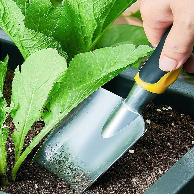 Garden Tool Shovel for Digging Gardening Trowel for Lawn Planting Alloy Spade Plastic Handle Anti