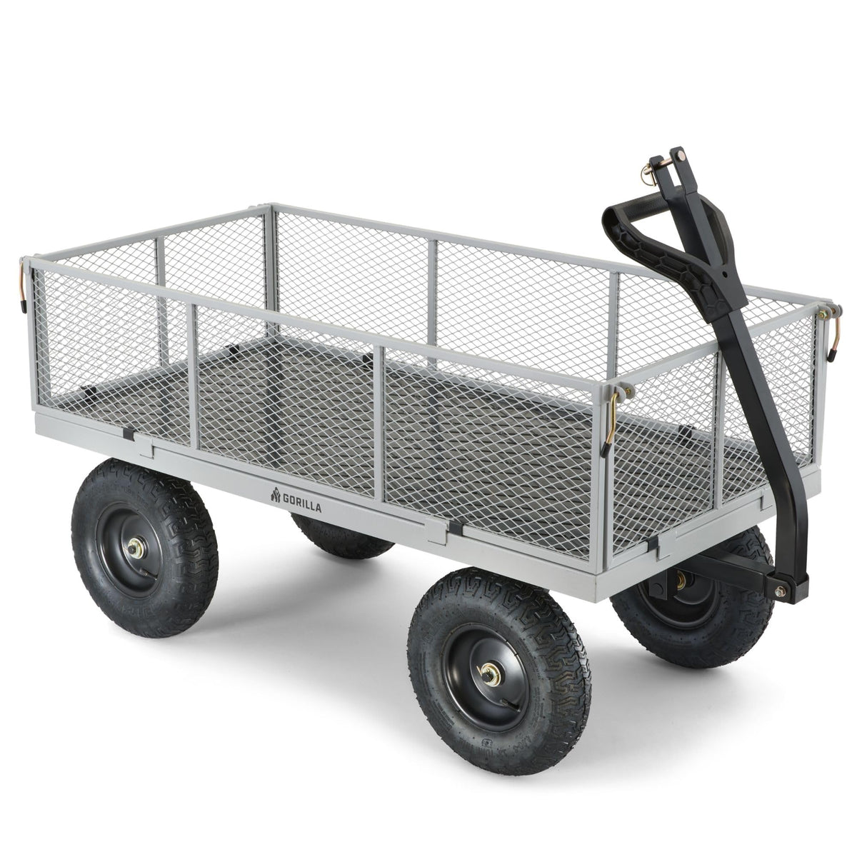 Gorilla Carts GOR1001-COM Steel Utility Cart, Heavy-Duty Convertible 2-in-1 Handle and Removable