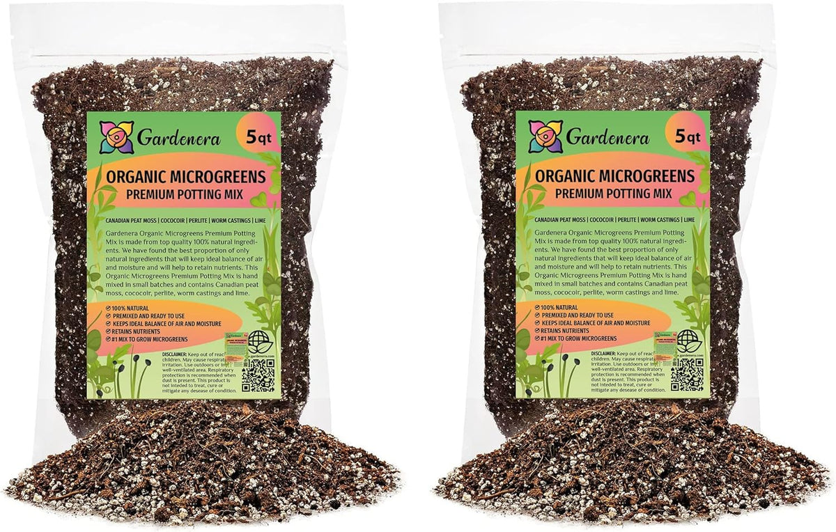 Organic Microgreens Premium Potting Mix by Gardenera - 10 Quart - Sustainably Sourced Ingredients