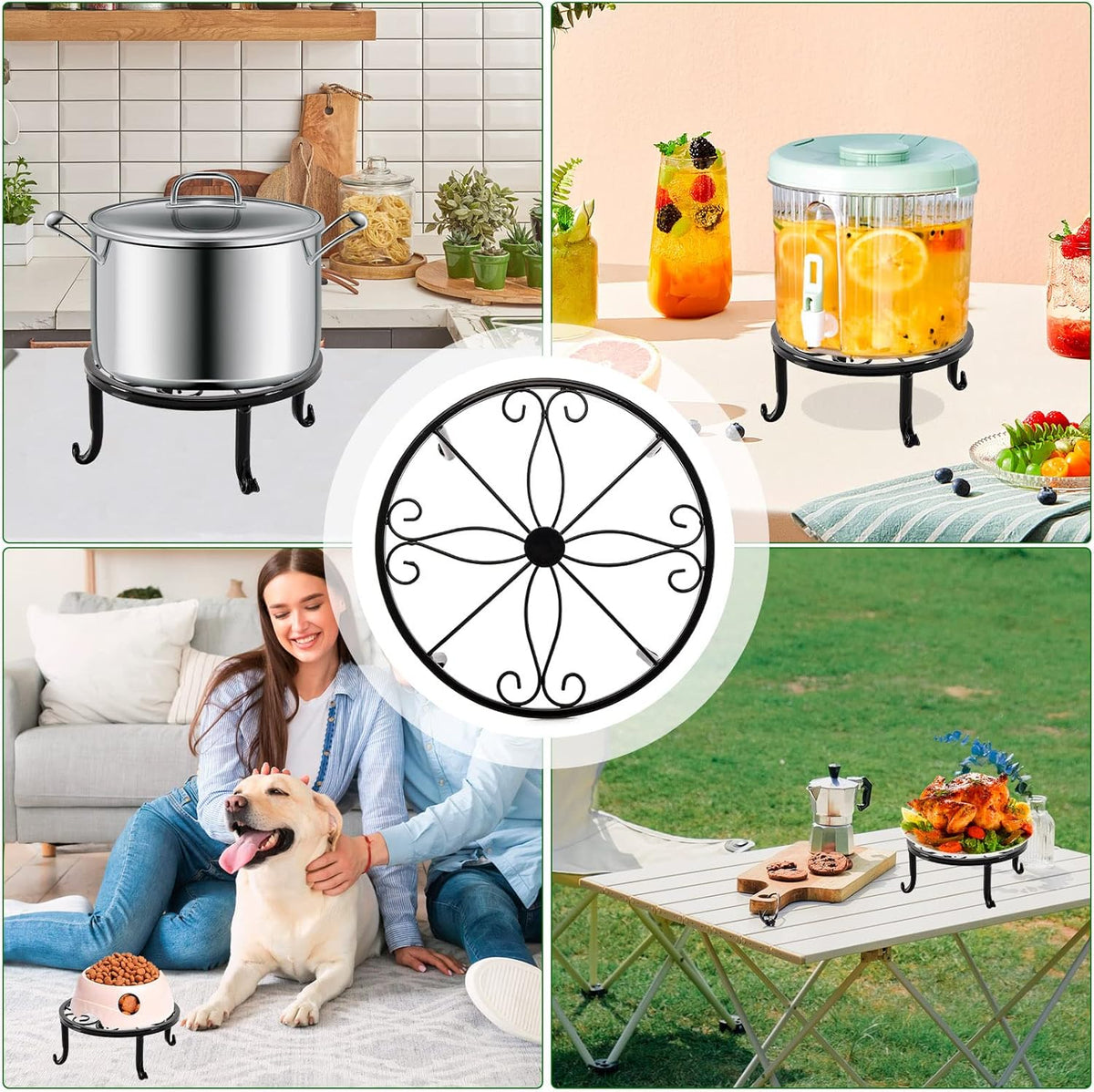 5 packs Rustproof Metal Plant Stands for Multiple Plant, Heavy Duty Plants Holder Outdoor Indoor