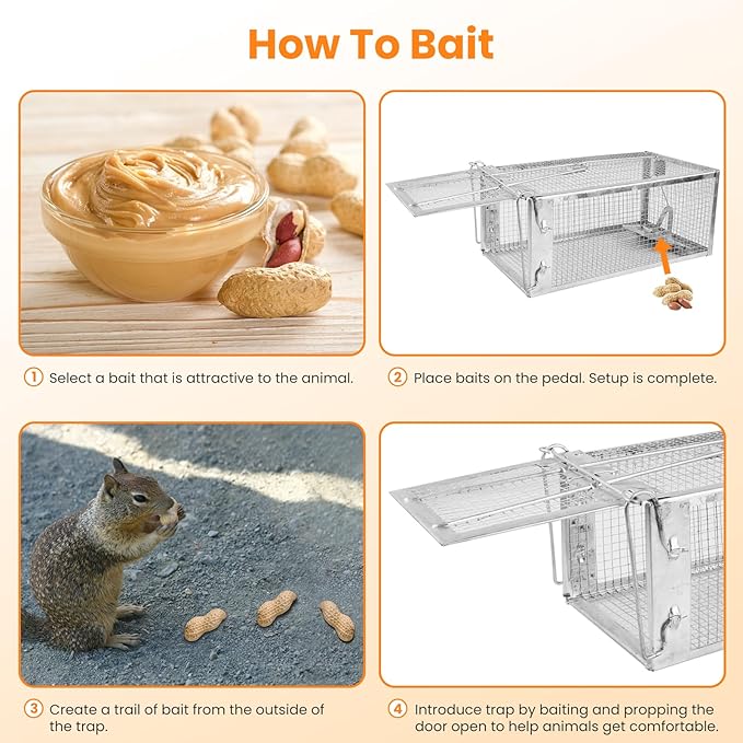Moclever Humane Rat Trap – Live Catch & Release Mouse Trap for Indoor & Outdoor Use | No-Kill Metal