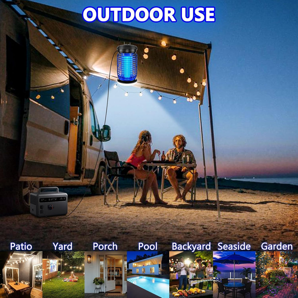Bug Zapper Outdoor, Mosquito Zapper with LED Light, Fly Zapper Outdoor Indoor, Insect Zapper
