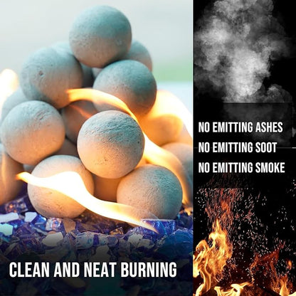 Skyflame 2" Fireplace Balls for Gas Fireplace, 25-Pack Round Ceramic Ball Set for Indoor/Outdoor