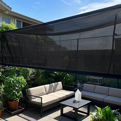 winemana Black Shade Cloth 50%, 5x20 FT Mesh Tarp - Garden Shade for Greenhouse, Patio, Vegetables
