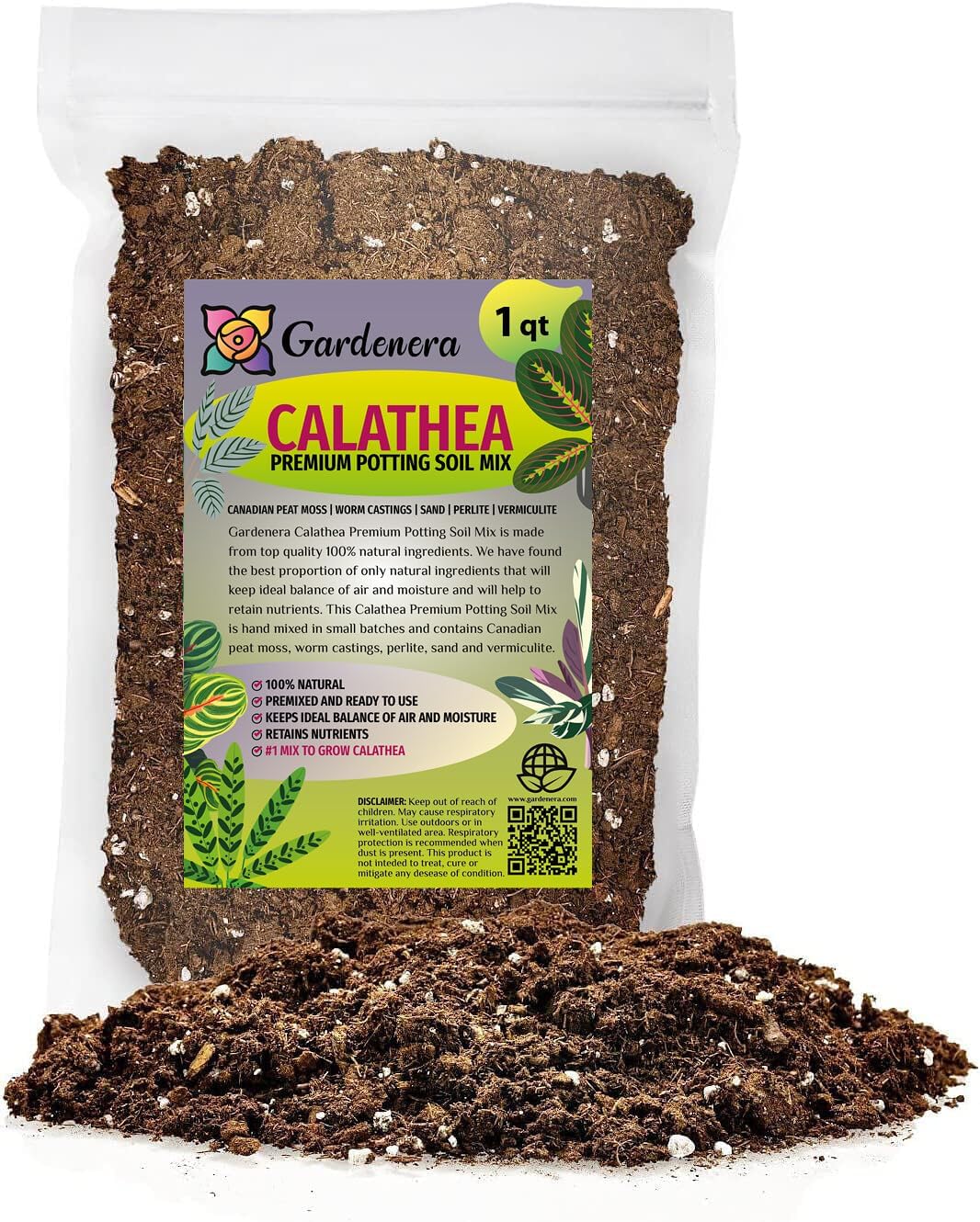 Gardenera Premium Calathea Plant Potting Mix - Crafted for Vibrant Growth and Striking Foliage - 1