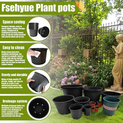 10 Gallon Nursery Pots Plastic Container Injection Molded Pot for Plants Flexible with Drainage