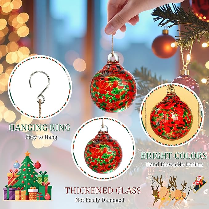 Hand Blown Glass Gazing Balls for Garden Hanging Friendship Balls Christmas Ball Ornaments for Xmas