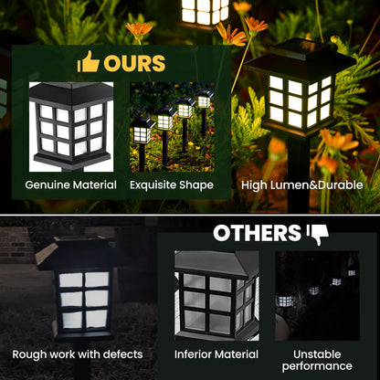 GIGALUMI Solar Lights Outdoor Waterproof 12 Pack, LED Garden Decor