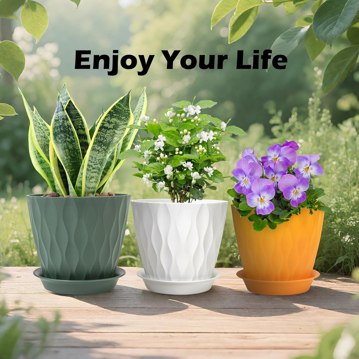 GARDIFE 7/6.5/6/5.5/5/4.5/4 inch Plant Pots, 7 Pack Flower Pots Indoor Outdoor, Planters with
