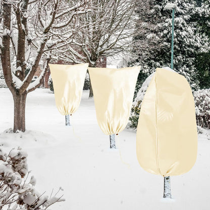 Homimp Plant Covers Freeze Protection, 4 Pack Frost Covers with Zipper Drawstring (23.6" x 31.5")