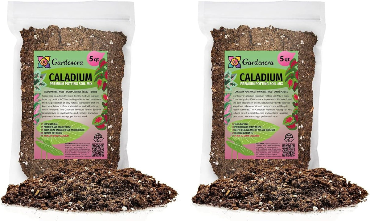 Gardenera Caladium Plant Potting Soil - All-Natural Blend for Thriving Caladium Plants - Boosts