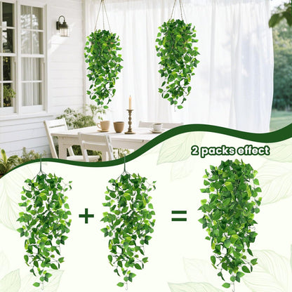 DomeStar 2PCS Fake Vines, Fake Hanging Plants Ivy Vines, Artificial Greenery Garland for Home