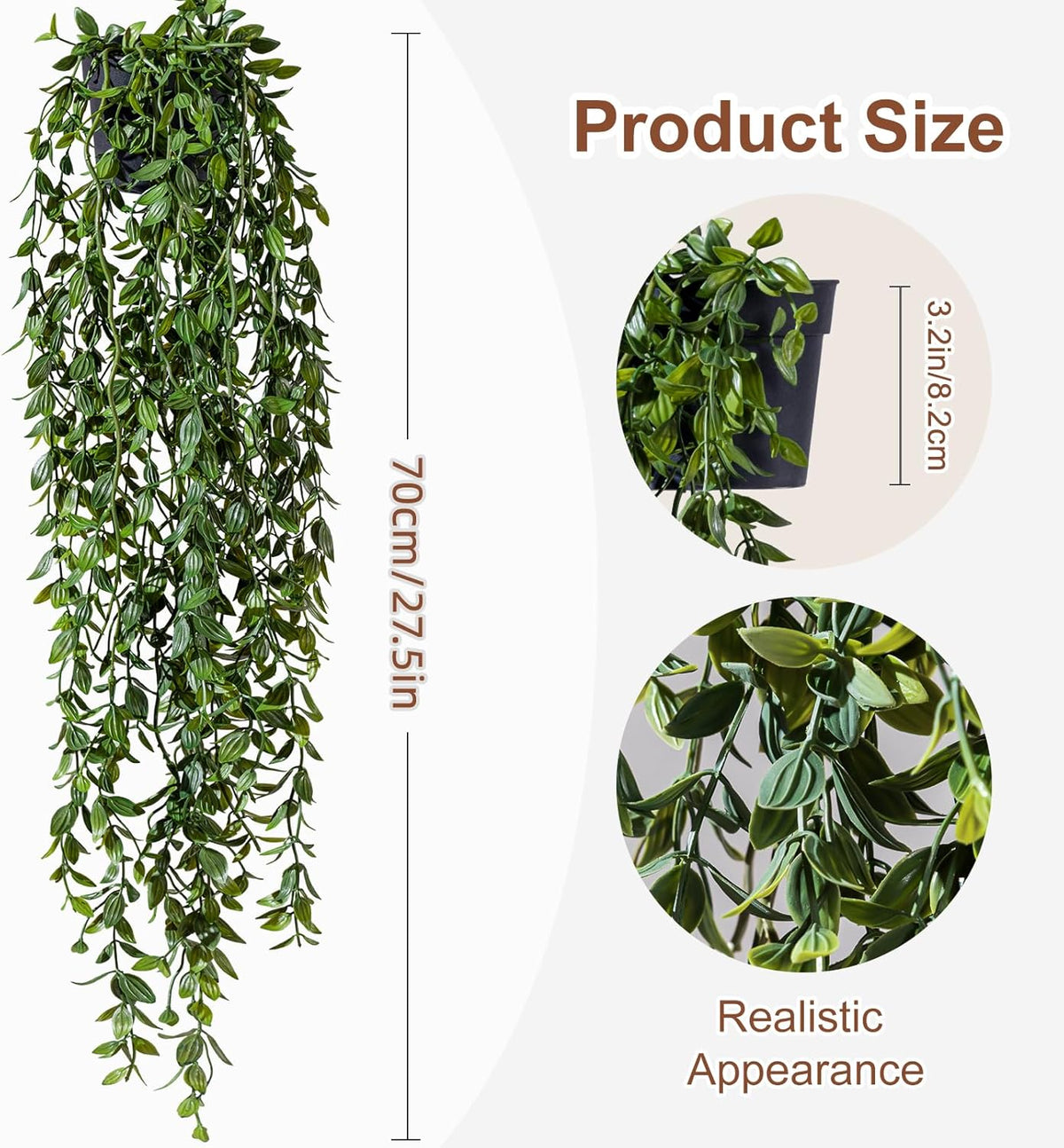 Artificial Hanging Plant 2 Pcs Faux Plant Ivy Vine Faux Eucalyptus Vines Fake Potted Greenery for