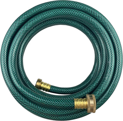 PVC Garden Hose 1/2 Inch Green Heavy Duty Water Hose with Solid Brass Fittings,No Leaking
