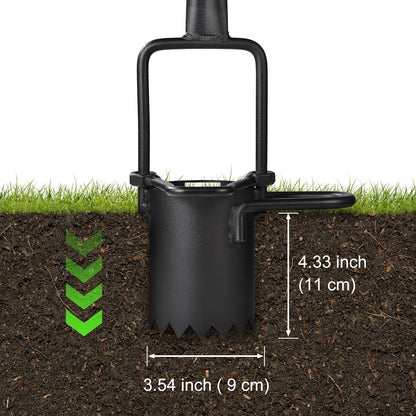 Sod Plugger, Bulb Planter with Long Handle and Serrated Base Garden Tool, Bulb Transplanter Also