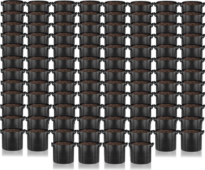 Gardenera Bulk Grow Bags - Pack of 100 5 Gallon Fabric Planters with Handles for Commercial and