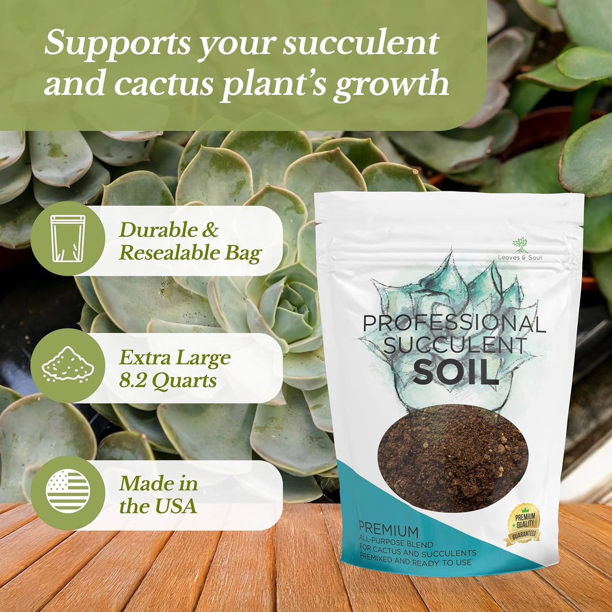Extra Large 8.2 QT Bag Succulent Soil Premium All Purpose Blend | Pre-Mixed Ready to Use for Cactus