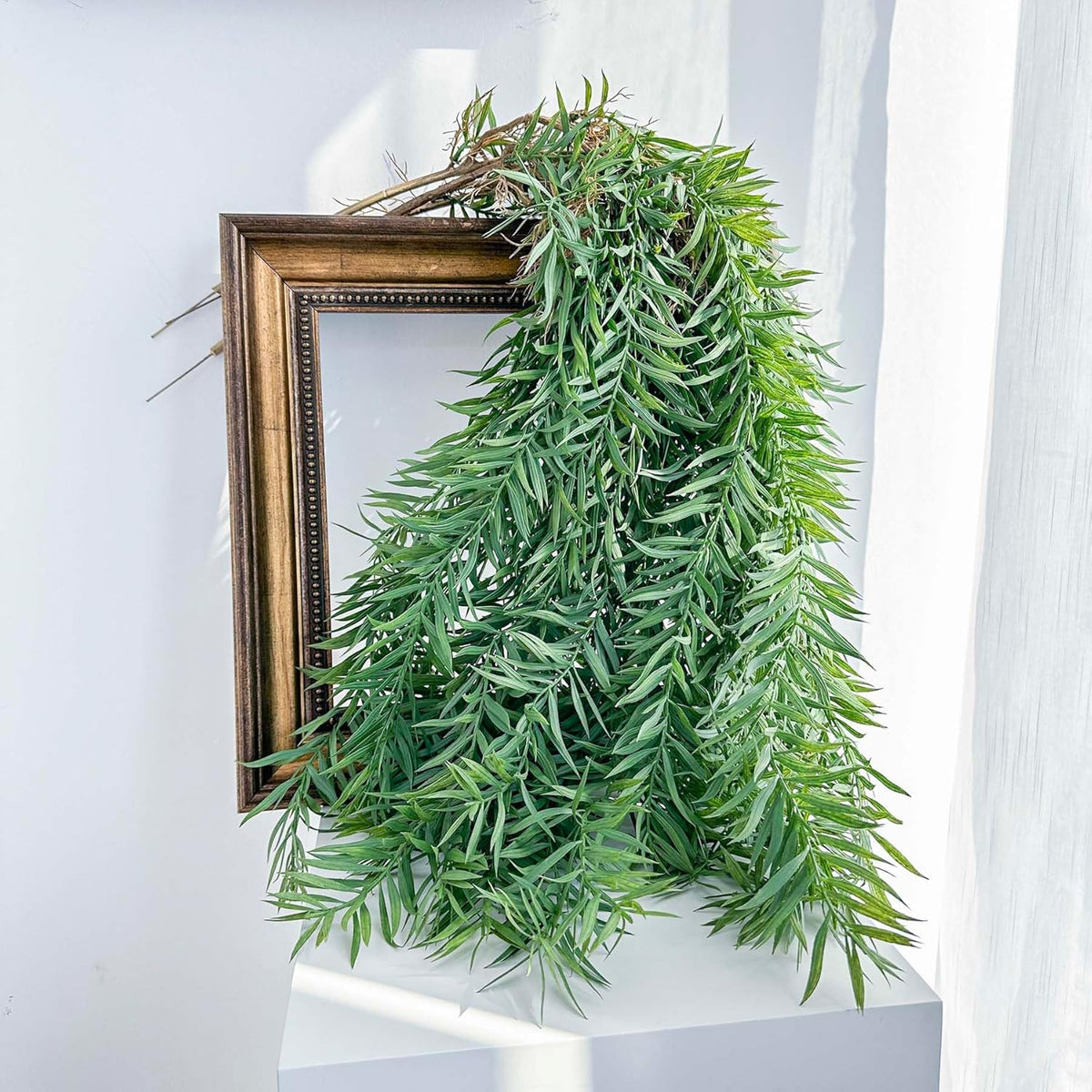 3 Fake Hanging Plants of Bamboo Stems with Roots, Faux Hanging Greenery Plastic Plants for Party