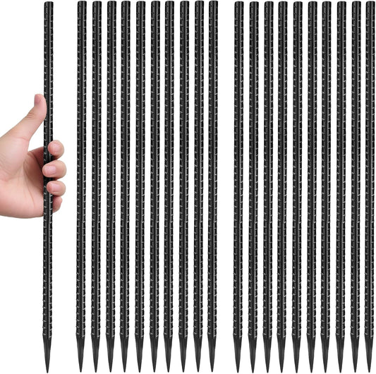 16 inches Rebar Stakes 24-Pack Straight Metal Stakes Heavy Duty 5/16" Diameter Ground Stake for