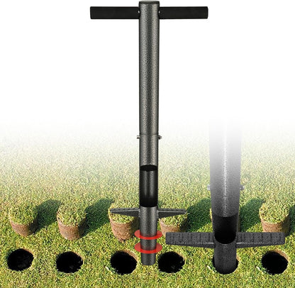Bulb Planter Tool, 33.5 inch Long Handle Garden Sod Plugger to Dig Hole, Heavy Duty Metal Garden