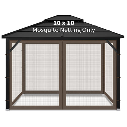 Iheqard Gazebo Replacement Mosquito Netting for Patio, 10x10 ft, Coffee