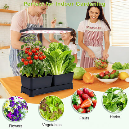 Indoor Garden Led Grow Light Planter Pots, Herb Kitchen Garden Grow Kit, Full Spectrum LED Plant