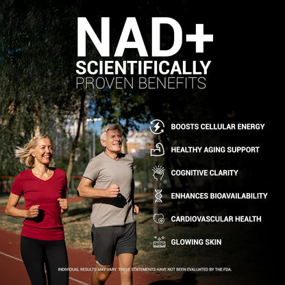 NAD+ Supplement w/ Resveratrol, B12, Phosphatidylcholine & Bioperine – 900mg NAD+ Capsule, 60