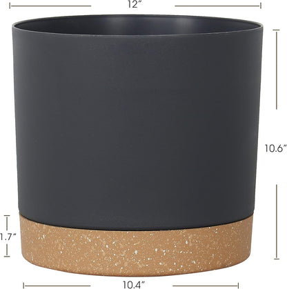 kubvici Plant Pots for Indoor Plants, 2 Pack 12 Inch Pots for Plants, Lightweight Large Planters