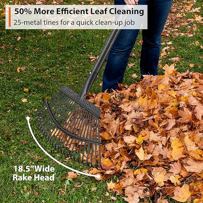Rake for Leaves Heavy Duty, Large Garden Leaf Rakes for Lawns, 65 Inch Gardening Rake with
