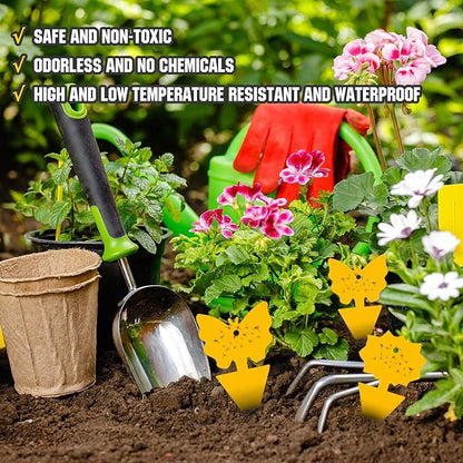 48PCS Fruit Fly Sticky Traps, Fungus Gnat Traps Insect Trap for Plants Kitchen Indoor and