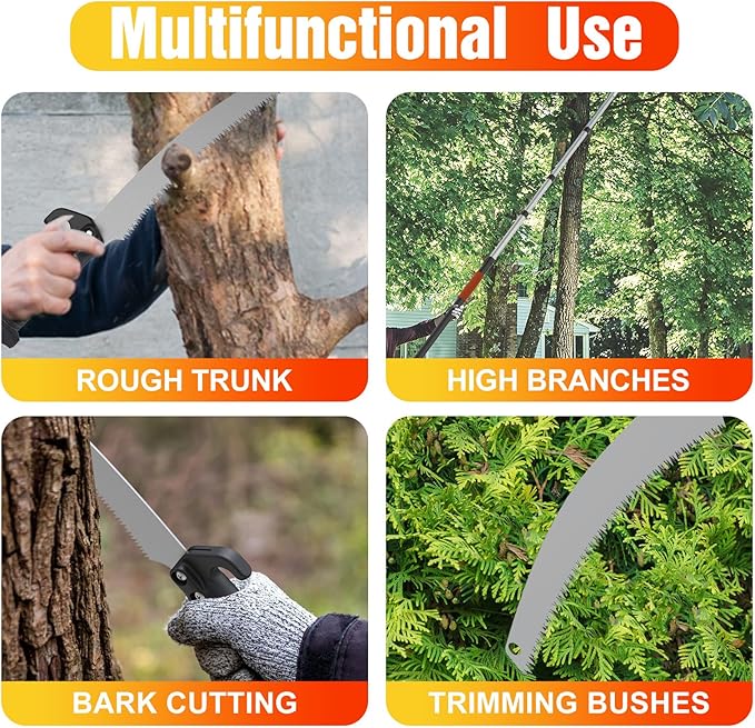 26FT Pole Saw, Telescoping Tree Trimmer with 5-20FT Extension Pole, Manual Branches Pruner for