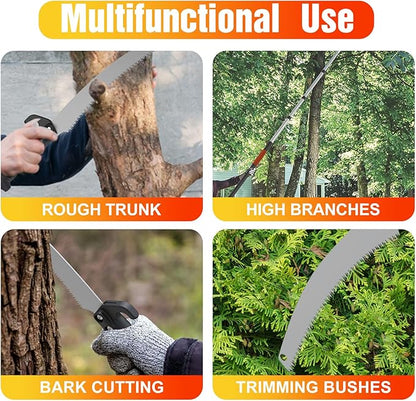 26FT Pole Saw, Telescoping Tree Trimmer with 5-20FT Extension Pole, Manual Branches Pruner for