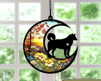 Personalized Dog Memorial, Custom Name Husky Dog Christmas Ornament with Name, Custom Breeds, Pet
