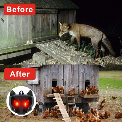 Solar Animal Repellent, Set of 4 Predator Eyes Animal Deterrent Sentinels with Red LED Blinking