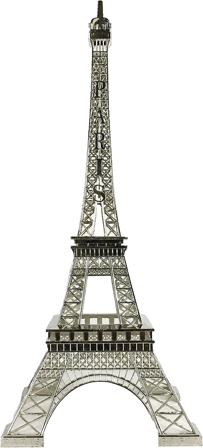 allgala 24" Eiffel Tower Statue Decor Alloy Metal, Silver