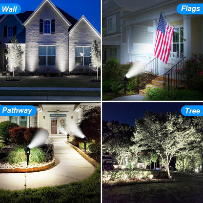 Solar Spot Lights Outdoor, 2-in-1 Solar Landscape Spotlights IP65 Waterproof 9.8ft Cable,Auto